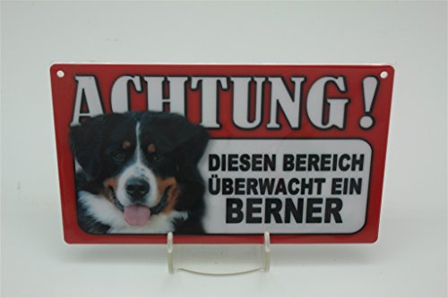 BERNER SENNENHUND - Tierwarnschild - VORSICHT Tier Warnschild 20x12 cm Hund Hunde Schild 5 von Tierschild