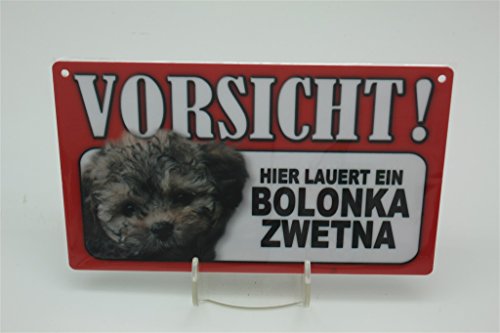 BOLONKA ZWETNA - Tierwarnschild - VORSICHT Tier Warnschild 20x12 cm Hund Hunde Schild 7 von Tierschild