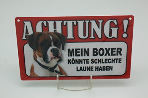 BOXER - Tierwarnschild - VORSICHT Tier Warnschild 20x12 cm Hund Hunde Schild 9 von Tierschild