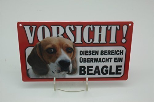 Beagle - Tierwarnschild - Vorsicht Tier Warnschild 20x12 cm Hund Hunde Schild 4 von Tierschild