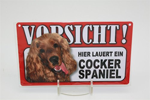 COCKER SPANIEL - Tierwarnschild - VORSICHT Tier Warnschild 20x12 cm Hund Hunde Schild 14 von Tierschild