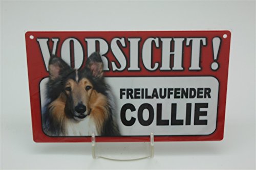 COLLIE - Tierwarnschild - VORSICHT Tier Warnschild 20x12 cm Hund Hunde Schild 15 von Tierschild