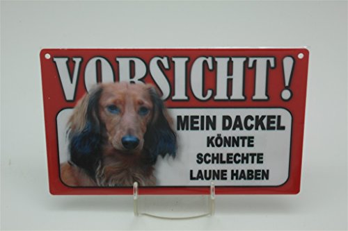 DACKEL - Tierwarnschild - VORSICHT Tier Warnschild 20x12 cm Hund Hunde Schild 16 von Tierschild