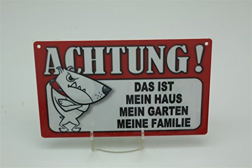 DAS IST MEIN HAUS MEINE FAMILIE - Tierwarnschild - VORSICHT Tier Warnschild 20x12 cm Schild 52 von Tierschild