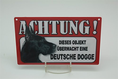 DEUTSCHE DOGGE - Tierwarnschild - VORSICHT Tier Warnschild 20x12 cm Hund Hunde Schild 18 von Tierschild