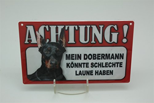 DOBERMANN - Tierwarnschild - VORSICHT Tier Warnschild 20x12 cm Hund Hunde Schild 21 von Tierschild