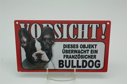FRANZÖSISCHE BULLDOGGE - Tierwarnschild - VORSICHT Tier Warnschild 20x12 cm Hund Hunde Schild 22 von Tierschild