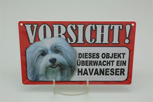 HAVANESER - Tierwarnschild - VORSICHT Tier Warnschild 20x12 cm Hund Hunde Schild 24 von Tierschild