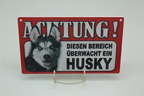 HUSKY - Tierwarnschild - VORSICHT Tier Warnschild 20x12 cm Hund Hunde Schild 26 von Tierschild