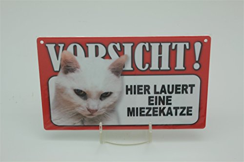 MIEZEKATZE - Tierwarnschild - VORSICHT Tier Warnschild 20x12 cm KATZE CATS Schild 47 von Tierschild