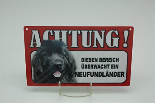 NEUFUNDLÄNDER - Tierwarnschild - VORSICHT Tier Warnschild 20x12 cm Hund Hunde Schild 32 von Tierschild