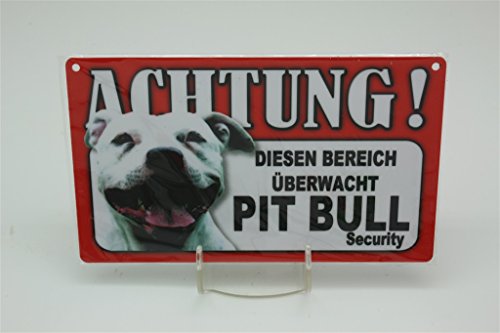 PIT BULL PITBULL- Tierwarnschild - VORSICHT Tier Warnschild 20x12 cm Hund Hunde Schild 34 von Tierschild