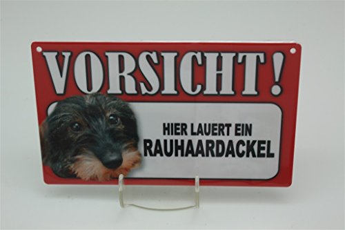 RAUHAARDACKEL - Tierwarnschild - Vorsicht Tier Warnschild 20x12 cm Hund Hunde Schild 37 von Tierschild