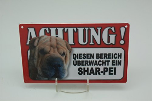 SHAR PEI - Tierwarnschild - VORSICHT Tier Warnschild 20x12 cm Hund Hunde Schild 40 von Tierschild