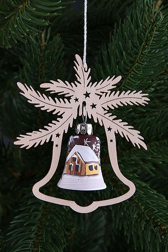 Tietze Christbaumschmuck Handbemalte Glasglocke Eisprinzessin, 3er Set - 9x8 cm von Tietze