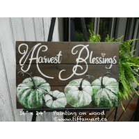 Erntesegen Holzschild, Herbst Dekor, Dekorationen, Thanksgiving Wandkunst, Halloween Geschenk, Zeichen Erntesegen Holzschild, Herbst Dekor, Dekorationen, Thanksgiving Wandkunst, Halloween Geschenk, Zeichen von TiffanyArtCanada