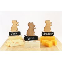 Beschreibbare Mäuse Käse Marker 5Er Set - Tafel, Gastgeschenk, Käseplatte, Vorspeisen, Vorspeisen von Tiffzippy