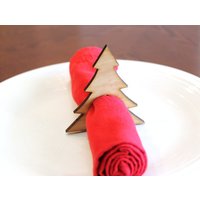 Weihnachtsbaum Holz Serviettenringe, Urlaub, Laser Cut Set 4, 8, 12, Große Größe von Tiffzippy