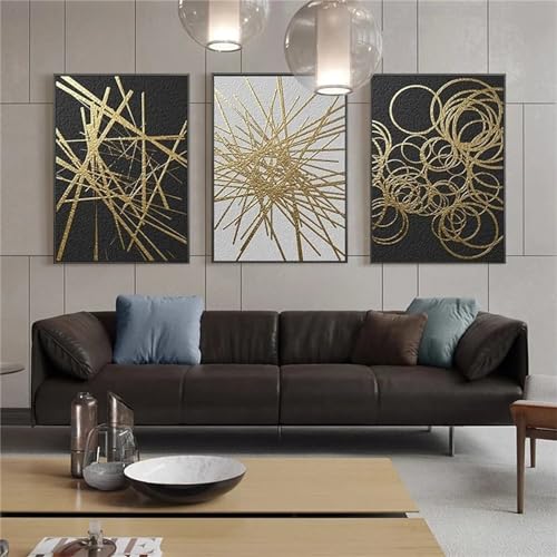 3 Stück Diamant Painting Bilder Abstrakte Geometrie Diamond Painting Erwachsene Groß 5D Diamond Art Painting Kinder Basteln Voll Set Diamond Painting mit Zubehör für Room Decor Wohnwand 40x60cm F-1685 von Tifnuer