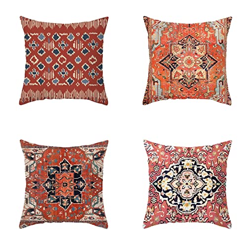 4er Set Kissenbezug, 65x65cm Doppelseitig Weich Versteckter Reißverschluss Kopfkissen in vielen Farben Kissenbezüge , Boho-Farbe Modern Kissenhülle für Wohnzimmer Schlafzimmer Zierkissenbezug G-232 von Tifnuer