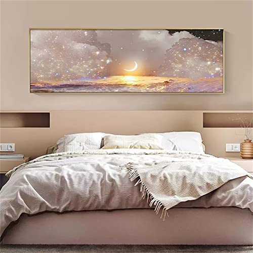 Diamant Painting Bilder Groß, Mond Sterne Malen Nach Zahlen Erwachsene DIY 5D Diamond Painting Mit Zubehör, 60x180cm Voll Diamant Art Kinder Basteln Erwachsene für Home Room Wohnwand Dekoration T-2211 von Tifnuer