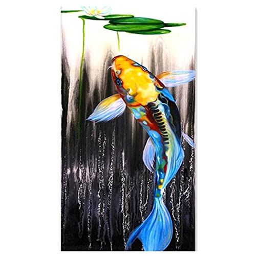 Diamond Painting Koi-Fische (2), 5D Diamant Painting Bilder Erwachsene Diamant Malerei, Diamond Painting Kinder Geschenk, Full Diamond Art Kreuzstich Stickerei Set, Aesthetic Room Decor, 40x80cm von Tifnuer