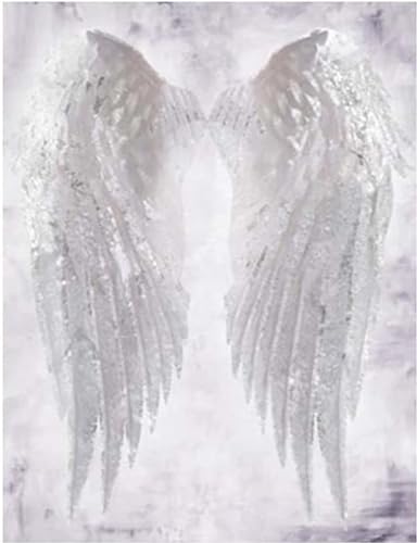 Tifnuer 5D Diamond Painting Engel Flügel DIY Set Erwachsene Diamant Painting Bilder Full Drill Round Malen Nach Zahlen Basteln Weihnachten Geschenke für Mädchen Home Wand Décor 30x40cm I-1126 von Tifnuer