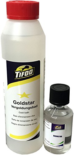 Gold-Star Goldbad (250 ml) - Stromlos vergolden, Alternative zu Gold-Elektrolyt – Keine Vorkenntnisse benötigt von Tifoo