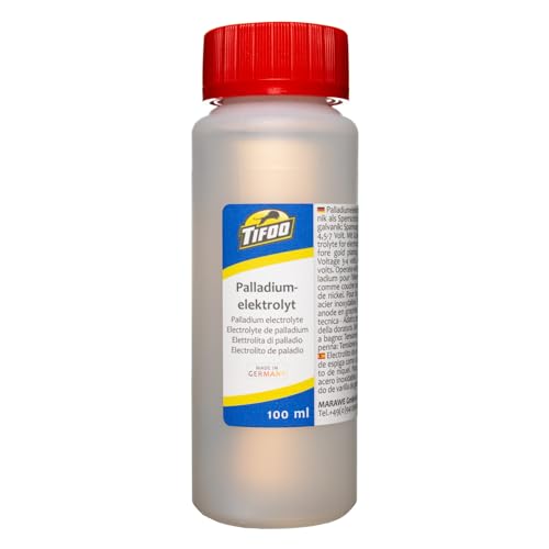 Palladiumelektrolyt (100 ml) für Galvanik, Ersatz für Vernickeln, Grundlage für das Vergolden - Ideale Sperrschicht oder Zwischenschicht - Galvanotechnik Elektrolyt von Tifoo