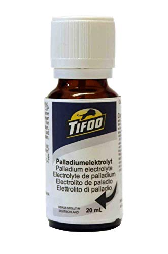 Tifoo Palladiumelektrolyt (20 ml) für Galvanik, Ersatz für Vernickeln, Grundlage für das Vergolden - Ideale Sperrschicht oder Zwischenschicht - Galvanotechnik Elektrolyt von Tifoo
