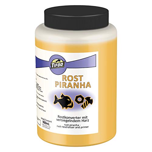 Rost Piranha 900 ml Rostumwandler und Rostschutz mit Grundierung für Epoxidharz von Tifoo