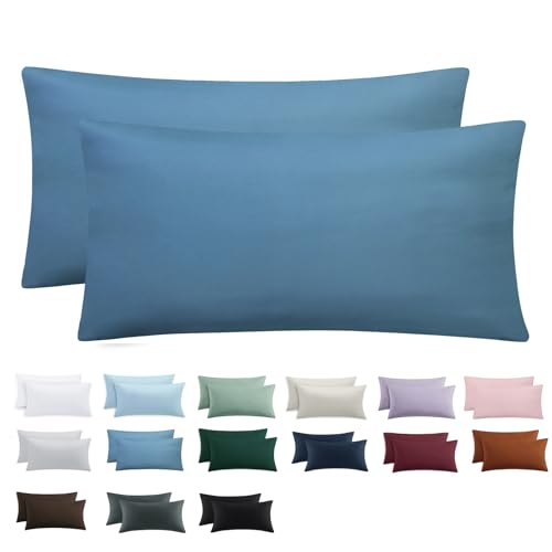 Tifschlaf Kissenbezug 40 x 80 2er Set - Kopfkissenbezug 40x80 Denimblau mit Reißverschluss aus Mikrofaser Weich, 40x80cm Blau Pillow Case Tifschlaf Kissenbezug 40 x 80 2er Set - Kopfkissenbezug 40x80 Denimblau mit Reißverschluss aus Mikrofaser Weich, 40x80cm Blau Pillow Case von Tifschlaf