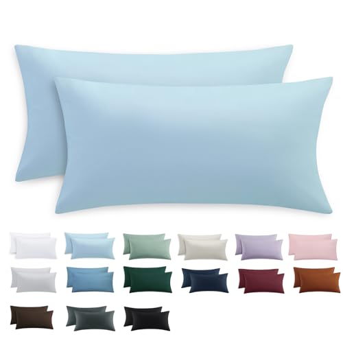 Tifschlaf Kissenbezug 40 x 80 2er Set - Kopfkissenbezug 40x80 Hellblau mit Reißverschluss aus Mikrofaser Weich, 40x80cm Blau Pillow Case Tifschlaf Kissenbezug 40 x 80 2er Set - Kopfkissenbezug 40x80 Hellblau mit Reißverschluss aus Mikrofaser Weich, 40x80cm Blau Pillow Case von Tifschlaf