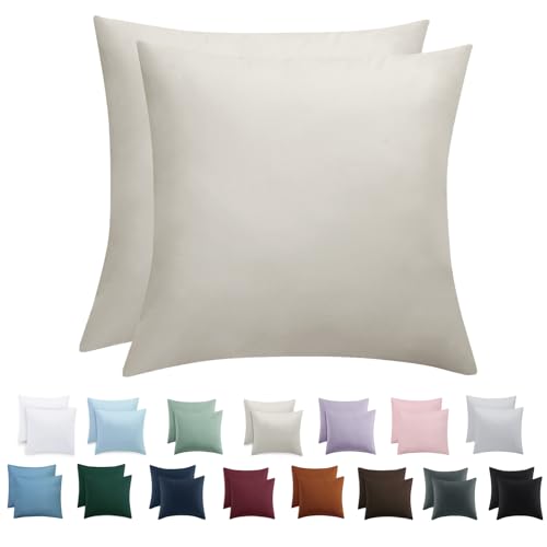 Tifschlaf Kissenbezug 80x80 2er Set - Kopfkissenbezug 80 x 80 Beige mit Reißverschluss aus Mikrofaser Weich, 80x80cm Pillow Case Tifschlaf Kissenbezug 80x80 2er Set - Kopfkissenbezug 80 x 80 Beige mit Reißverschluss aus Mikrofaser Weich, 80x80cm Pillow Case von Tifschlaf