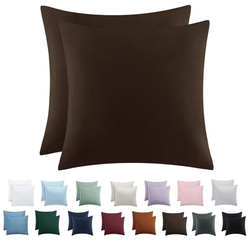 Tifschlaf Kissenbezug 80x80 2er Set - Kopfkissenbezug 80 x 80 Braun mit Reißverschluss aus Mikrofaser Weich, 80x80cm Pillow Case Tifschlaf Kissenbezug 80x80 2er Set - Kopfkissenbezug 80 x 80 Braun mit Reißverschluss aus Mikrofaser Weich, 80x80cm Pillow Case von Tifschlaf