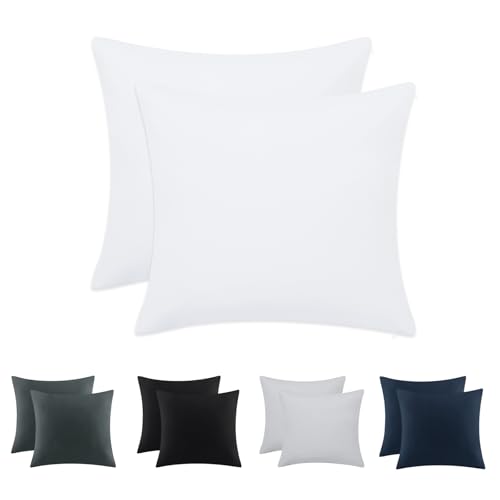 Tifschlaf Kissenbezug 80x80 2er Set - Kopfkissenbezug 80 x 80 Weiß mit Reißverschluss aus Mikrofaser Weich, 80x80cm Weiss Pillow Case von Tifschlaf