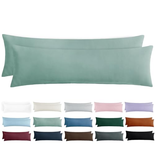 Tifschlaf Seitenschläferkissen Bezug 40 x 145 - Kissenbezug 40x145 Seitenschläfer Kopfkissenbezug 2er Set Salbeigrün mit Reißverschluss aus Mikrofaser Weich, 145x40 cm Grün Pillow Case Tifschlaf Seitenschläferkissen Bezug 40 x 145 - Kissenbezug 40x145 Seitenschläfer Kopfkissenbezug 2er Set Salbeigrün mit Reißverschluss aus Mikrofaser Weich, 145x40 cm Grün Pillow Case von Tifschlaf