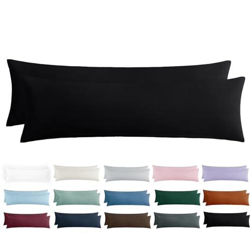 Tifschlaf Seitenschläferkissen Bezug 40 x 145 - Kissenbezug 40x145 Seitenschläfer Kopfkissenbezug 2er Set Schwarz mit Reißverschluss aus Mikrofaser Weich, 145x40 cm Pillow Case Tifschlaf Seitenschläferkissen Bezug 40 x 145 - Kissenbezug 40x145 Seitenschläfer Kopfkissenbezug 2er Set Schwarz mit Reißverschluss aus Mikrofaser Weich, 145x40 cm Pillow Case von Tifschlaf