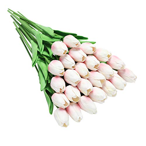 Fake Tulpen Künstlich Wie Echt -12 Stück Künstliche Kunstblumen Tulpen Hell Pink Wie Echt Real Touch Kunst Tulpe Latex für Zuhause Hotel Zimmer Tischdekoration von Tifuly