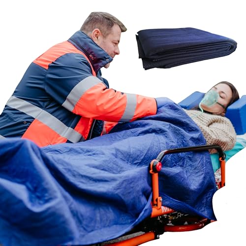 Tiga-Med 10 Stück Patientendecke | 110x190cm | Einmal-Decke mit Polyester-Baumwollwattefüllung | extra dick: 400g | Rettungsdecke Hundedecke Einwegdecke von Tiga-Med