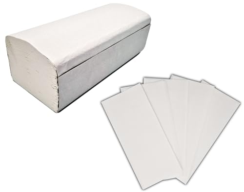 160 Stück Falthandtücher | 2-lagig | 25x23cm | V-Falz | 1 Pack = 160 Stück | Falthandtücher Papier Handtücher Papierfalthandtücher von Tiga-Med
