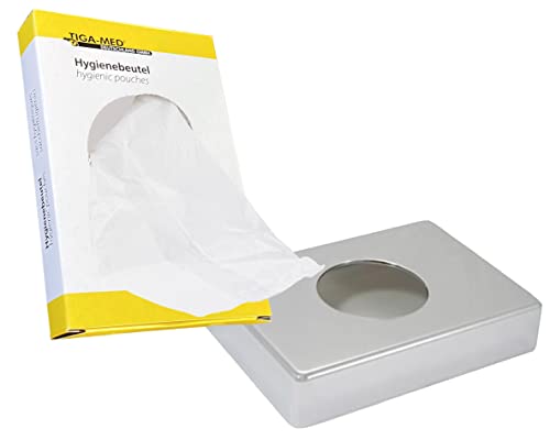 Hygienebeutel 50 x 30 Hygienetüten plus Spender für Wandmontage Bag PE von Tiga-Med