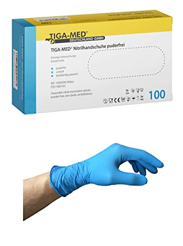 Nitrilhandschuhe S M L XL BIG PACK 1000/2000/4000 Stück puderfrei latexfrei Schutzhandschuhe Untersuchungshandschuhe (S, 1000) von Tiga-Med