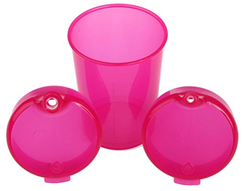 Tiga-Med Schnabelbecher Schnabeltasse Trinkbecher Set Farbe rot/rosa mit Deckel mit großer Öffnung 1 Stück von Tiga-Med