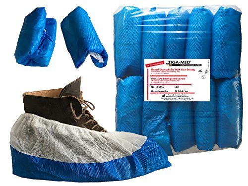 Überschuhe Einmal Tiga-Med Profi mit Antirutschsohle 100 Stück (2x50) extradick 9gr. Einmal- Einweg- Schuhe Schuhüberzieher Tiga Premium-Profi von Tiga-Med