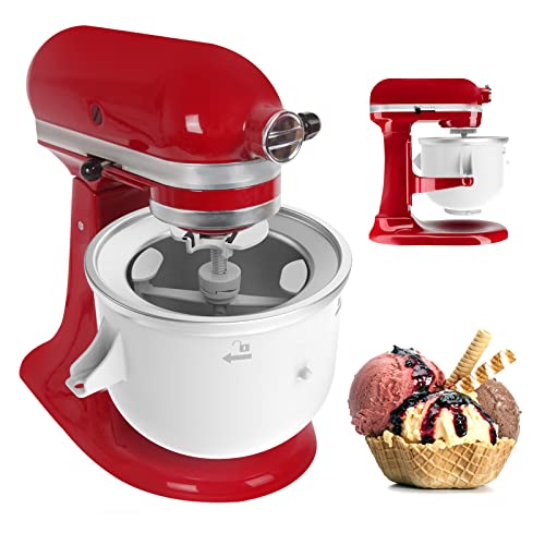 Eiscremeaufsätze, kompatibel mit Kitchenaid Standmixer, Frozen Joghurt, Eis und Sorbet Gelato Maker Schüssel, passend für 4,5 l und größere Standmixer von Tiga