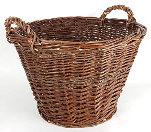 Kaminkorb Holzkorb Kaminholzkorb Obstkorb Gartenkorb aus Weide Rund Ø 50 cm (Art. 90355-50) von Tigana