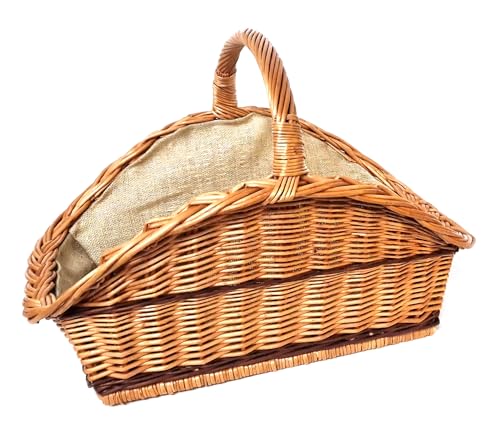 Tigana - Kaminkorb Holzkorb Kaminholzkorb aus Weide mit Jute (Art. 90280-2F) von Tigana