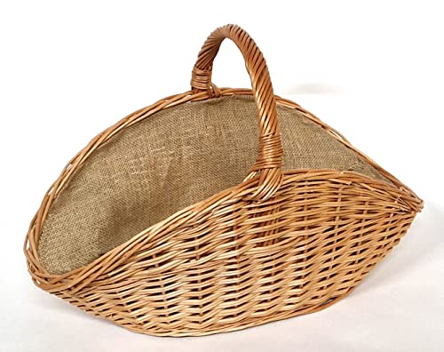 Tigana - Kaminkorb Holzkorb Kaminholzkorb aus Weide mit Jute 58 x 34 cm (90202-1F) von Tigana