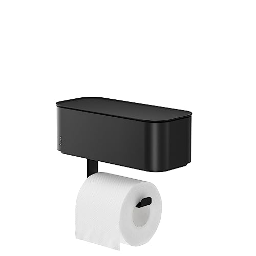 Tiger 2-Store Toilettenpapierhalter mit Aufbewahrungsbox, Toilettenrollenhalter mit integrierter Box für z.B. feuchtes Toilettenpapier, Farbe: Schwarz von Tiger